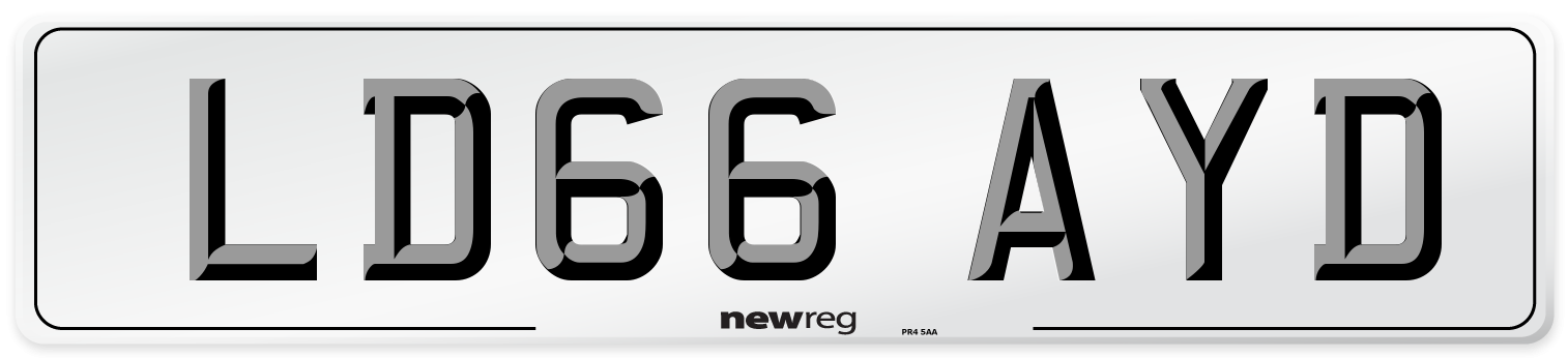 LD66 AYD Number Plate from New Reg